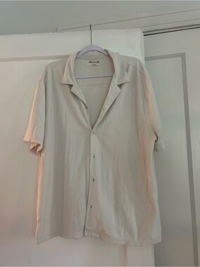 Madewell Cream Terry Cloth Shirt